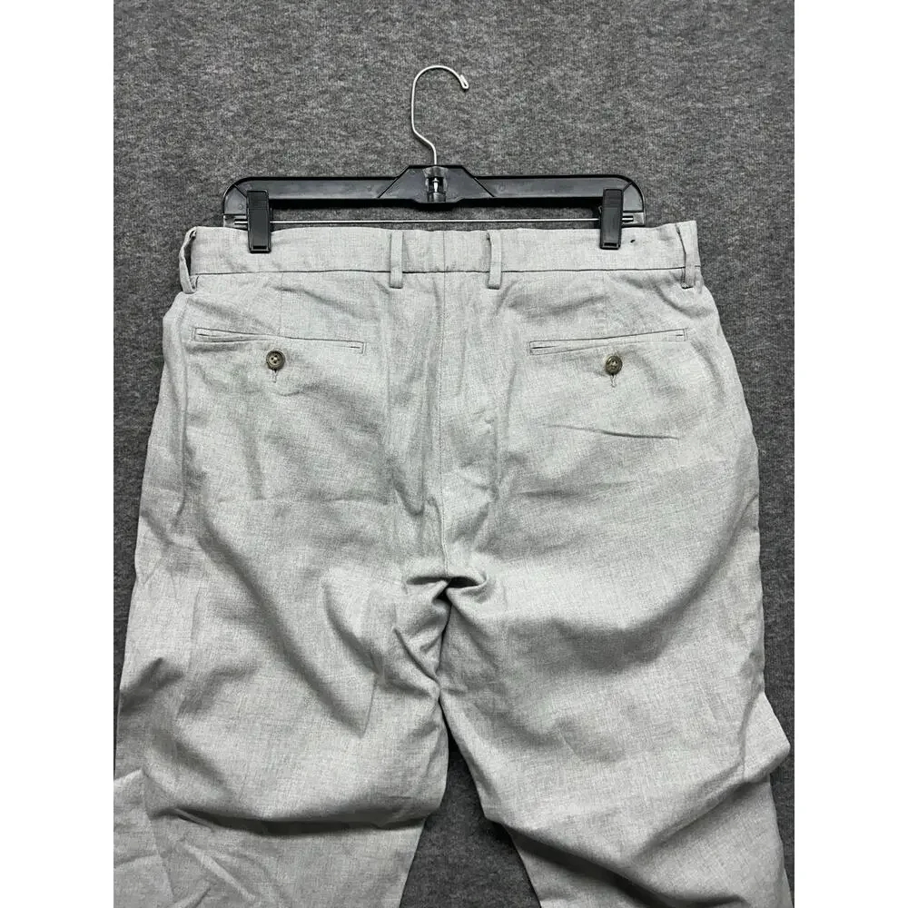 J Crew Bowery Dress Pants Men's Sz 33x32‎ Gray Cotton Slim Fit Casual Preppy